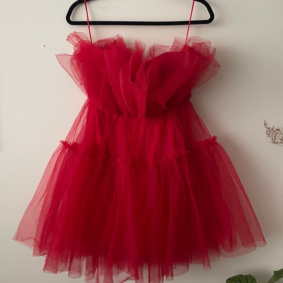 Mable Red Tulle Holiday Dress - Picture 3 of 6